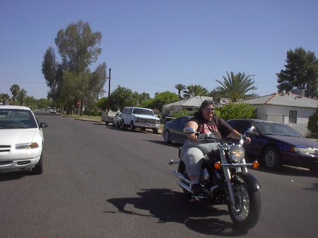 Riding my friends motorcycle 2003