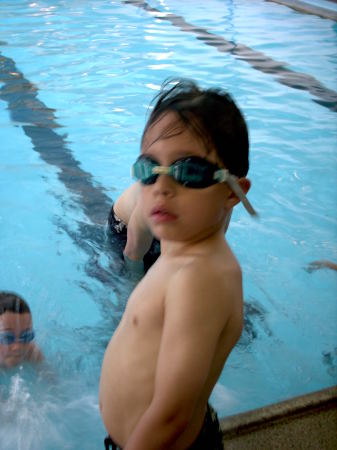 Son at swim lesson