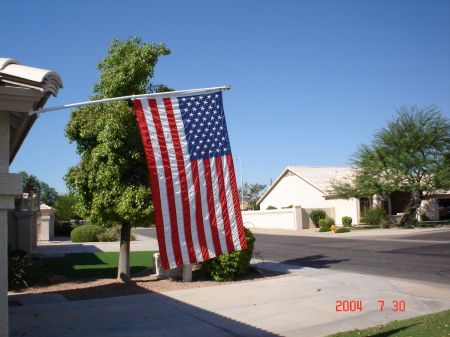 Flag outside of our Chandler home