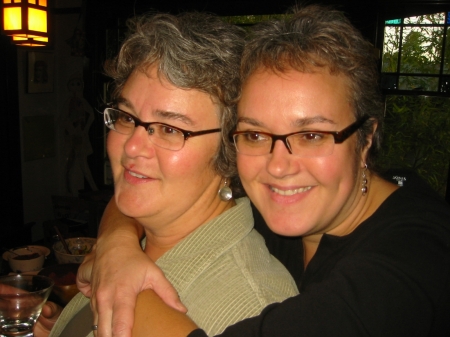 My "twin" sister Debra and I