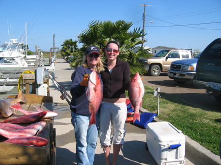 Fishing (thats me on the left) with my daughter (on the right) at Port Mansfield in 2005