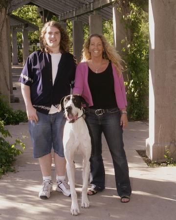 me, my son Tyler and our Great Dane Victor