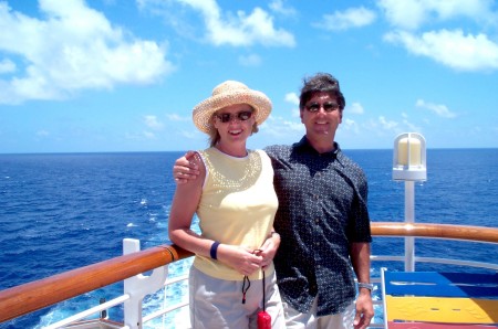 Chris and I on family cruise to Eastern Carribean, 2002