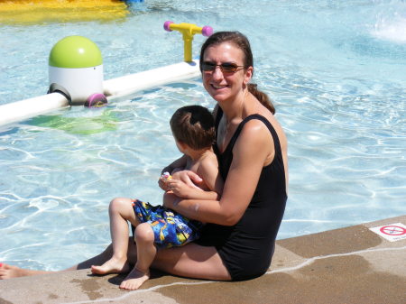 Joy with Buddy at the Pool.  Labor Day 2007.