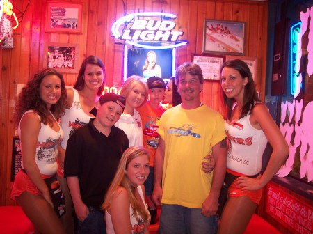 My boys & I at Hooters in Myrtle Beach