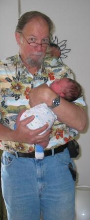 Holding my 2week old Grandson