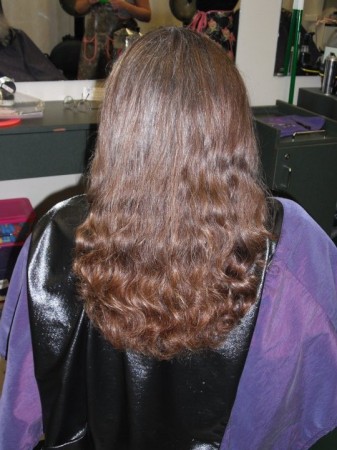 Dave's hair before donation to Locks of Love