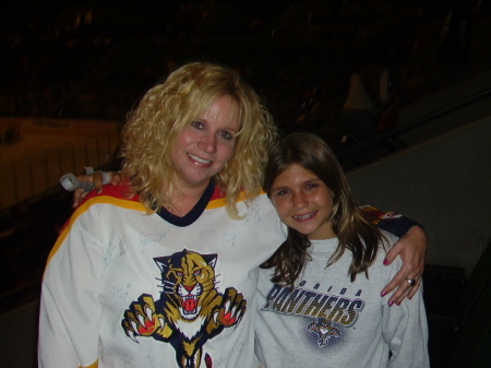 Me and my daughter at the Panthers hockey game