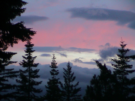 Sunset up at my sis's cabin!