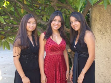 My daughter Alicia(red) at Buena Park Highs Homecoming dance. She was nominated for freshman princess.