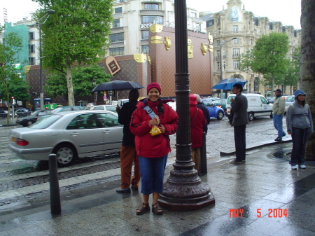 Me in Paris in front of the Louis Vuitton store on the Champs Elysees