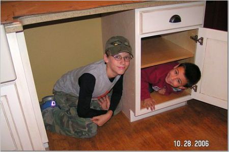 boys messing around in our new home