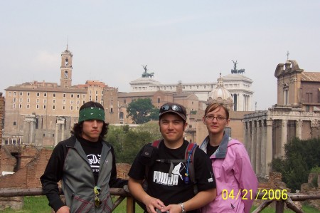 Tad, Elliott & Jenn Miya Rome Italy 04/06