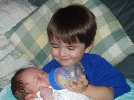 My two Grandsons - Korey (3) and Ezekiel - the newborn