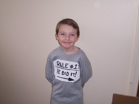 My yongest son...the shirt says it all!