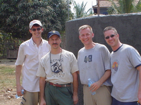 building a water tank in Cambodia with freinds