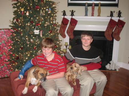 Hayden & Hunter and their dogs.