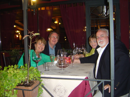 Dinner in Rome with wife Linda (across from me) and old friends from Little Rock June 2006