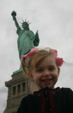 My sweet Isabella....at the statue of liberty....