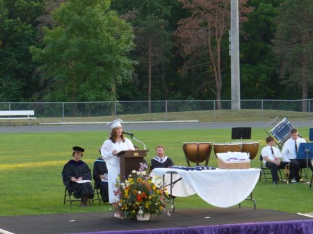 Brittney giving the Graduation prayer