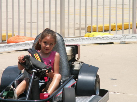 Tristan drivin' a go-cart