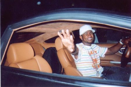 Usher in his car at the mtv awards last year.