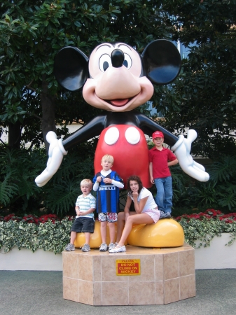 Our Children with their friend Mickey