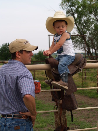 Dawson and his new saddle