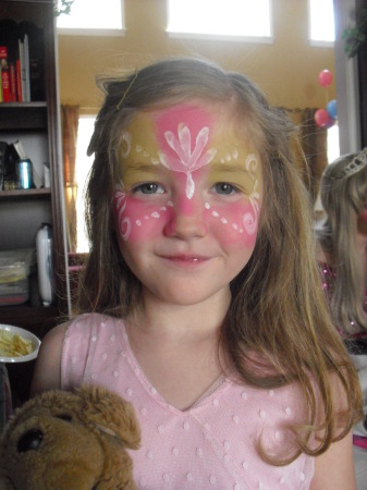 Face painted at Meredith's Birthday party