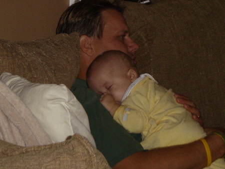 MORGAN sleeping on his Daddy pillow