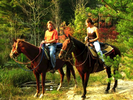 Dave & Karen on the horses at New River WV