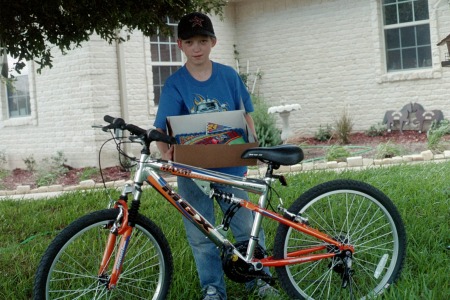 Son and New Bike