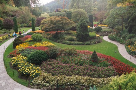 View of Bouchardt Gardens, Vancouver Island.