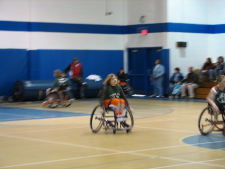 Julia Grace playing basketball in Atlanta Tour