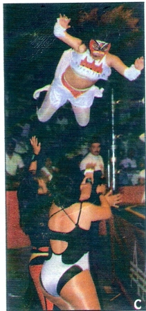 Victoria wrestling Masked in Mexico