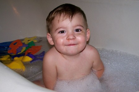 Trevor in the tub