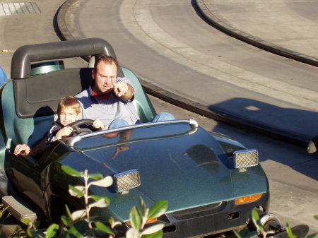 Evan and Daddy (Tom) at Disneyland