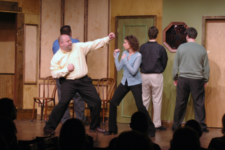 Scott performing at Second City