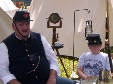 My dad and my son Civil War Reenactment 2006