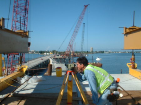 Building a bridge in Sarasota, Florida.