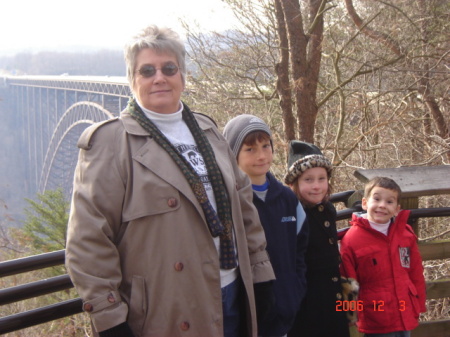 Gorge Bridge in Fayetteville, WV with 3 of my grandchildren