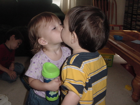 Ethan 2 yrs old first kiss