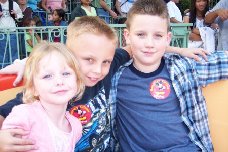 Kyler, Kaytlen and my nephew Bryson at Disneyland