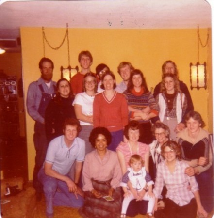 a christmas family photo, late 70s