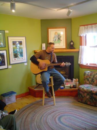 Playing at the "Front Porch" coffee shop in Ely, Mn