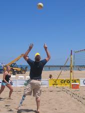 david playing volleyball