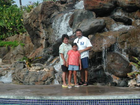 My wife Sonny, Grandaughter Taylor & Myself in Maui, 10-02