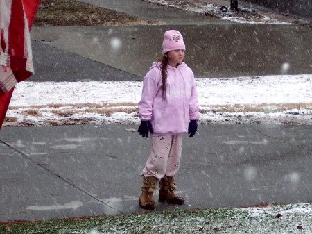 Her second time seeing snow