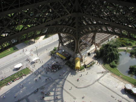 Walking down the Eiffel Tower...