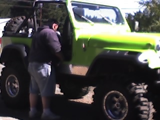 me cleaning out the jeep